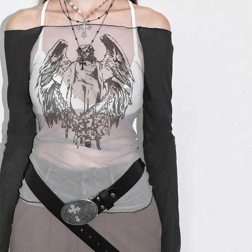 ANGEL WINGS LONG SLEEVE TOP: GRAPHIC LONG SLEEVE