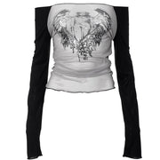 ANGEL WINGS LONG SLEEVE TOP: GRAPHIC LONG SLEEVE