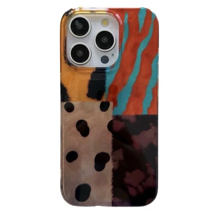 ANIMAL PRINT PATCHWORK PATTERN IPHONE CASE