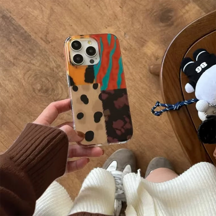 ANIMAL PRINT PATCHWORK PATTERN IPHONE CASE