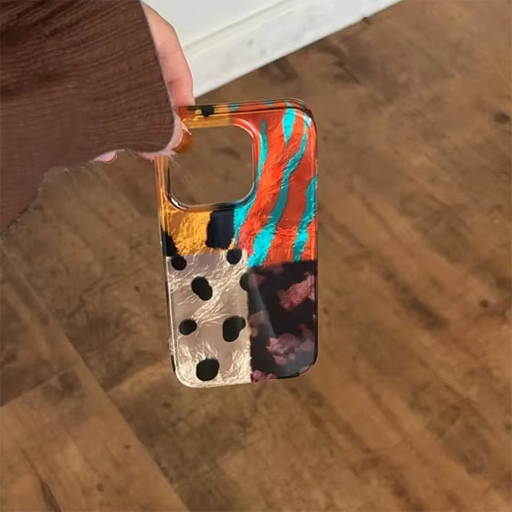 ANIMAL PRINT PATCHWORK PATTERN IPHONE CASE