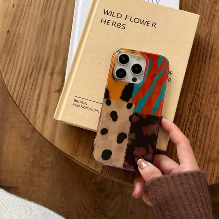 ANIMAL PRINT PATCHWORK PATTERN IPHONE CASE