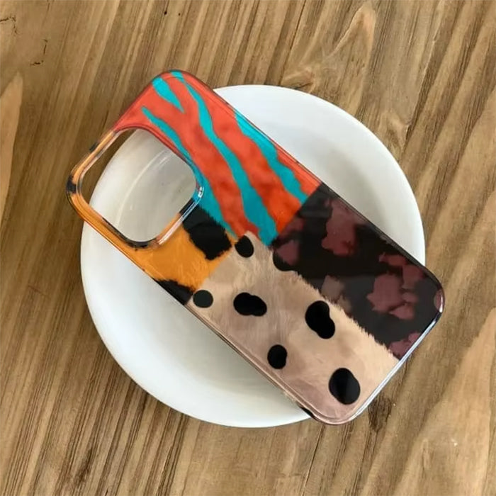 ANIMAL PRINT PATCHWORK PATTERN IPHONE CASE