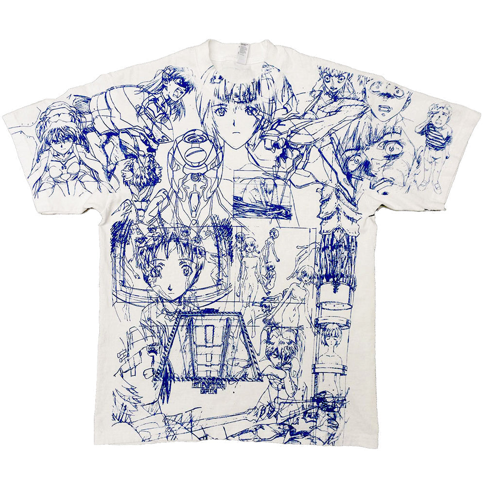 ANIME TEE: CHAOTIC BLUE LINEWORK SKETCH ANIME