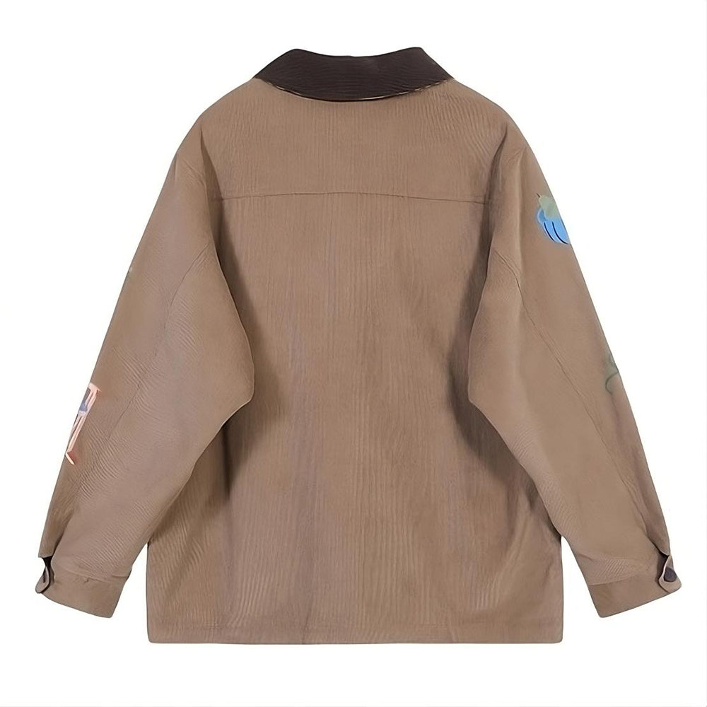 APPLIQUÉ CORDUROY JACKET AESTHETIC CORDUROY JACKET