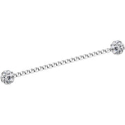 Clear Gem Cluster Seriously Twisted Industrial Barbell Earring 38mm