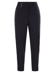 Peserico Women Virgin Wool Blend Trousers With Jewellery