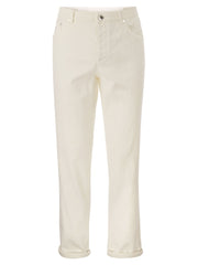 Brunello Cucinelli Men Five-Pocket Traditional Fit Trousers In Light Comfort-Dyed Denim