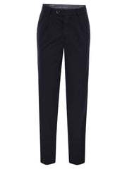 Brunello Cucinelli Men Garment-Dyed Leisure Fit Trousers In American Pima Comfort Cotton With Pleats