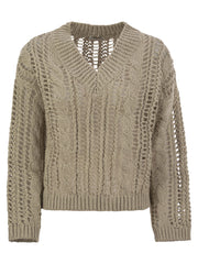 Brunello Cucinelli Women Cable & Mesh Jute And Cotton Jersey