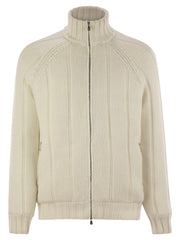 Brunello Cucinelli Men Cashmere Knit Down Jacket With Zip
