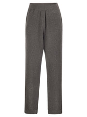 Brunello Cucinelli Women English Rib Cotton And Viscose Pants