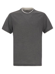 Brunello Cucinelli Men Silk And Cotton T-Shirt
