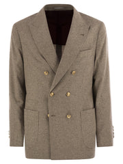 Brunello Cucinelli Men One-And-A-Half Breasted Deconstructed Jacket In Checked Flannel