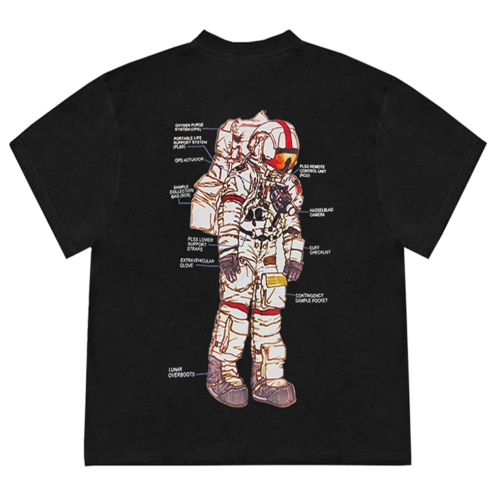 ASTRONAUT DIAGRAM T-SHIRT STELLAR EXPLORER ASTRONAUT