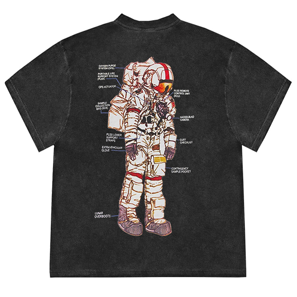 ASTRONAUT DIAGRAM T-SHIRT STELLAR EXPLORER ASTRONAUT