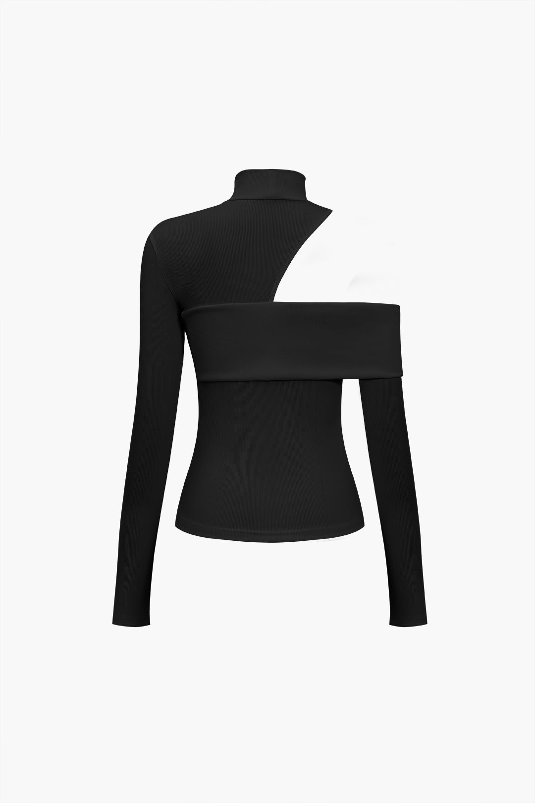 ASYMMETRICAL LONG SLEEVE TOP AND PANTS SET IN SOLID WHITE COLOR