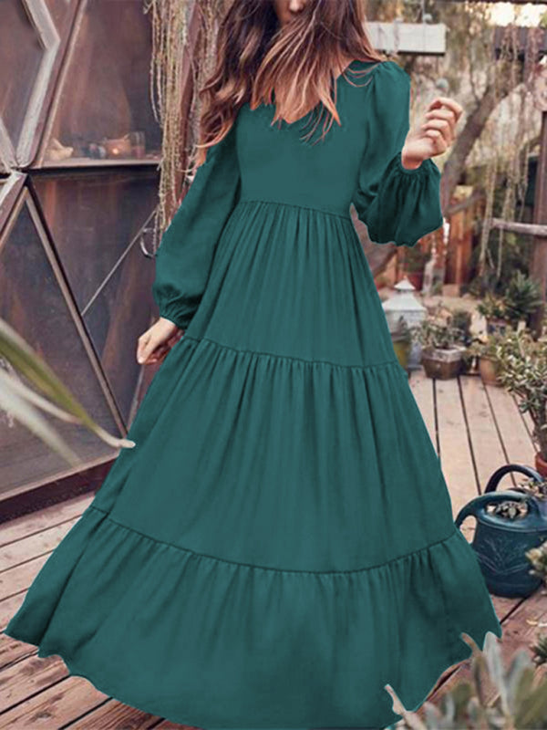 Autumn Temperament Women’S Large Swing Dress