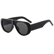 AVIATOR SUNGLASSES: BLACK LUXEVISION OVERSIZED OVAL