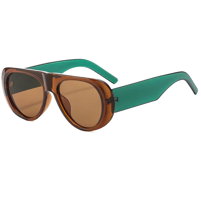 AVIATOR SUNGLASSES: BLACK LUXEVISION OVERSIZED OVAL