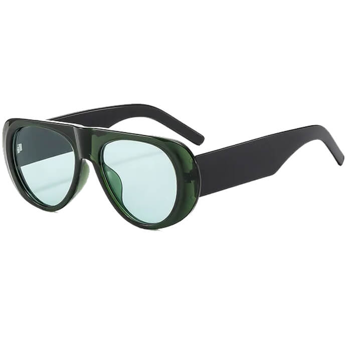 AVIATOR SUNGLASSES: BLACK LUXEVISION OVERSIZED OVAL