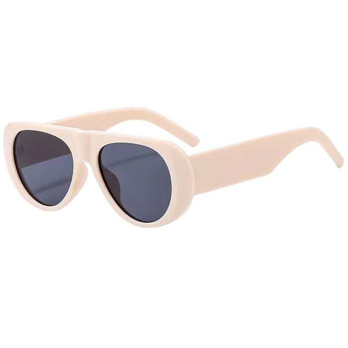 AVIATOR SUNGLASSES: BLACK LUXEVISION OVERSIZED OVAL