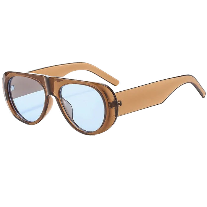 AVIATOR SUNGLASSES: BLACK LUXEVISION OVERSIZED OVAL