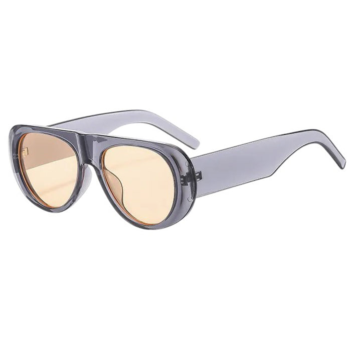 AVIATOR SUNGLASSES: BLACK LUXEVISION OVERSIZED OVAL