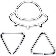 16G 5/16 Outer Space UFO Septum Ring Pack Set of 3