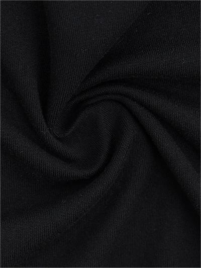 BACKLESS LONG-SLEEVED BLACK TOP WITH CHIC BLACK DESIGN