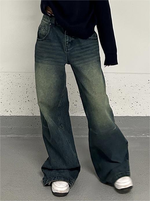 BAGGY ACID-WASH JEANS WITH COMFORTABLE COTTON BLEND LOOSE FIT