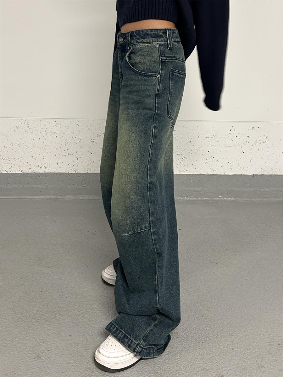 BAGGY ACID-WASH JEANS WITH COMFORTABLE COTTON BLEND LOOSE FIT