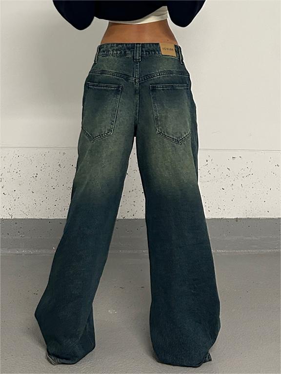 BAGGY ACID-WASH JEANS WITH COMFORTABLE COTTON BLEND LOOSE FIT