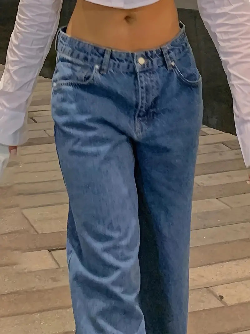 BAGGY BLUE JEANS WITH VERSATILE COTTON BLEND FOR EVERYDAY WEAR