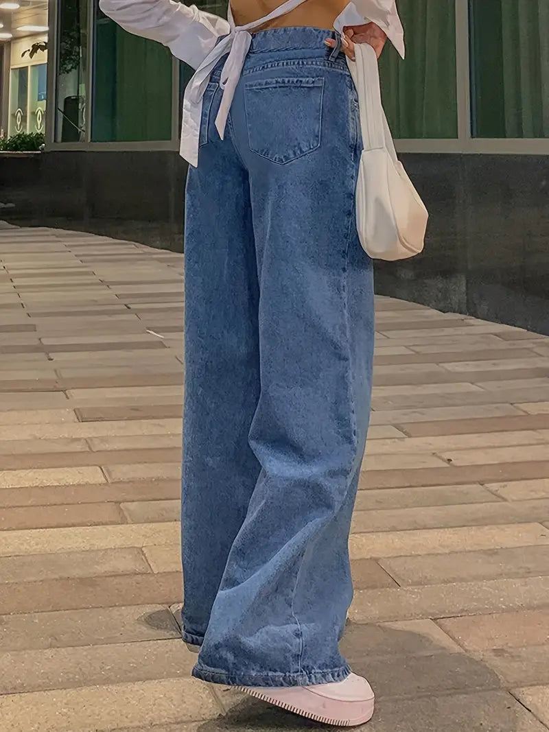 BAGGY BLUE JEANS WITH VERSATILE COTTON BLEND FOR EVERYDAY WEAR