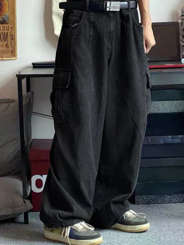 BAGGY CARGO PANTS WITH VINTAGE-INSPIRED STRAIGHT FIT AND CARGO POCKETS