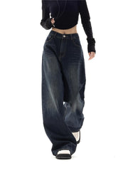 BAGGY DARK WASH JEANS BLUE BOYFRIEND JEANS