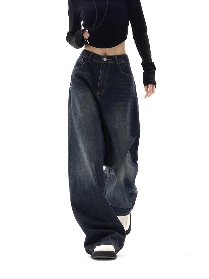 BAGGY DARK WASH JEANS BLUE BOYFRIEND JEANS