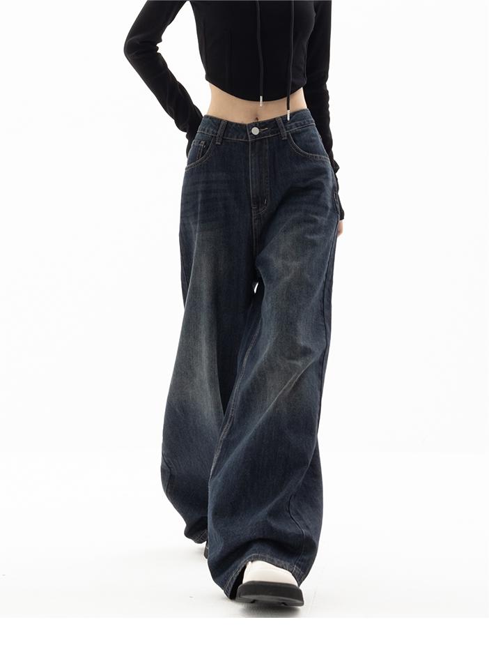 BAGGY DARK WASH JEANS BLUE BOYFRIEND JEANS