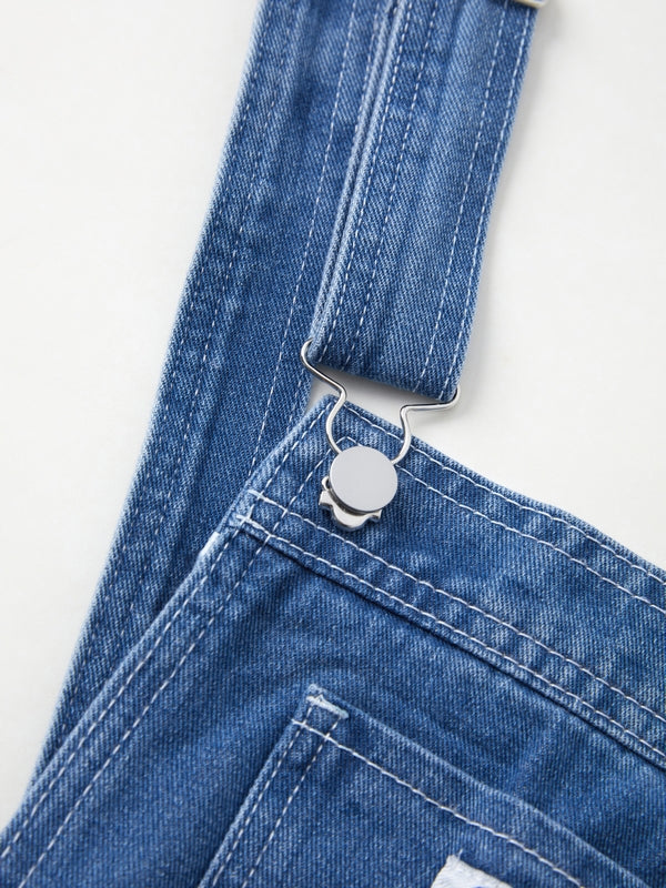 BAGGY DENIM OVERALLS VINTAGE WASHED BOYFRIEND STYLE