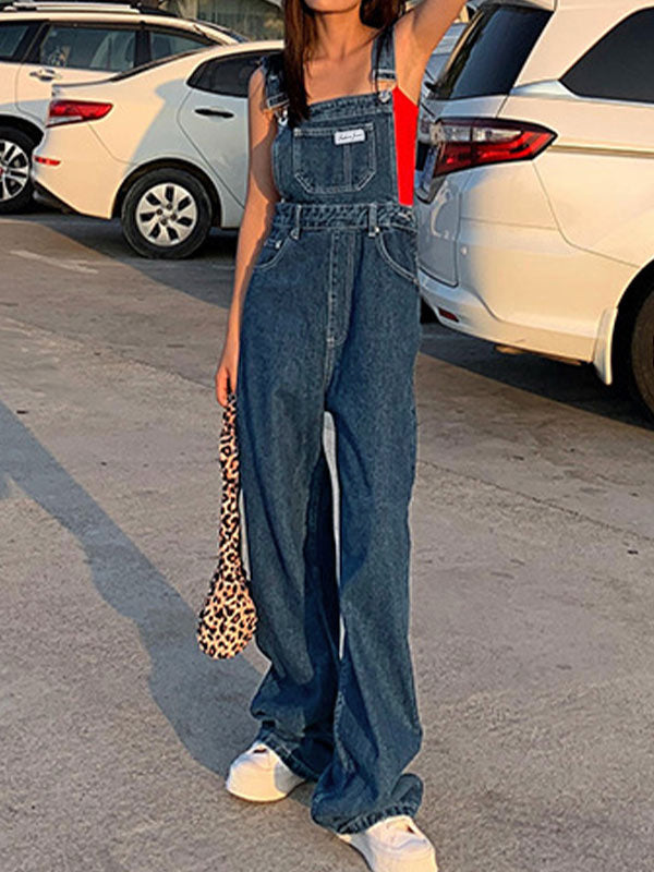BAGGY DENIM OVERALLS VINTAGE WASHED BOYFRIEND STYLE