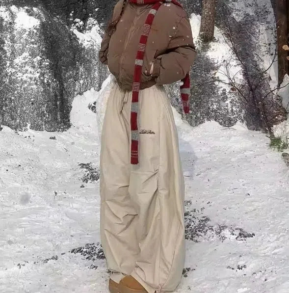 BAGGY DRAWSTRING PANTS WITH WIDE LEG TROUSERS STYLE