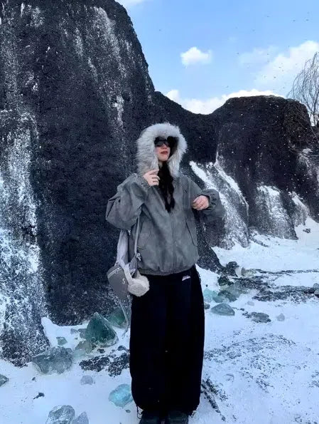 BAGGY DRAWSTRING PANTS WITH WIDE LEG TROUSERS STYLE