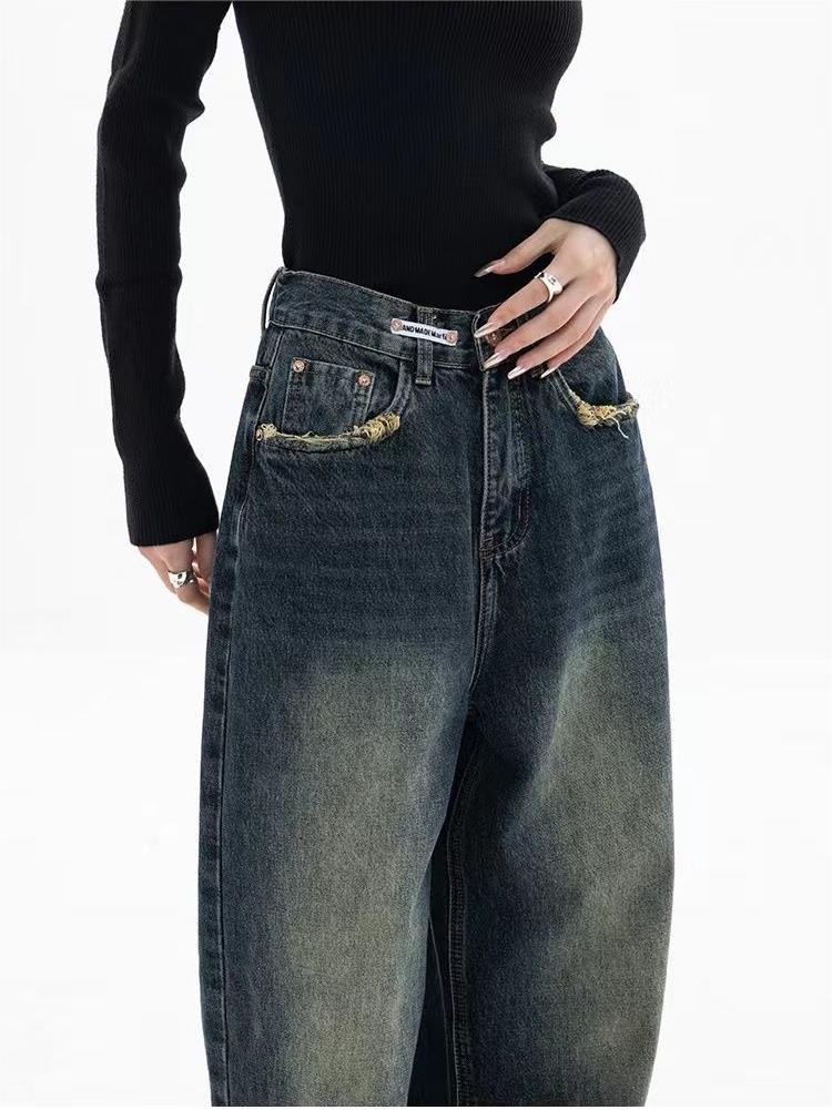 BAGGY JEANS - RETRO BOYFRIEND FIT ACID-WASH DESIGN