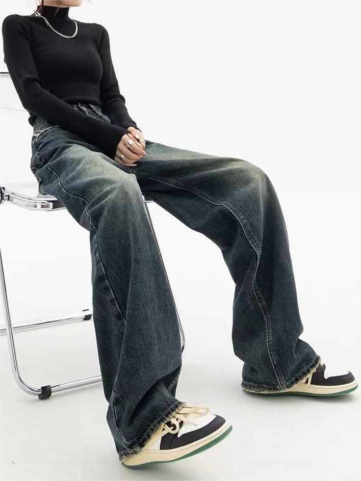 BAGGY JEANS - RETRO BOYFRIEND FIT ACID-WASH DESIGN