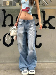 BAGGY LIGHT-WASH JEANS WITH WIDE LEG SILHOUETTE