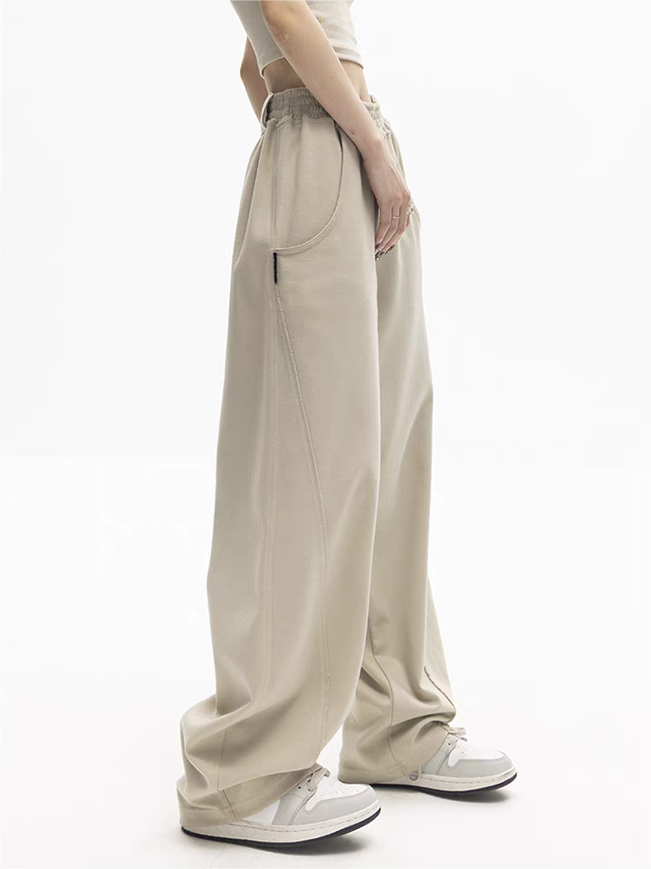 BAGGY SWEATPANTS - OLIVE GREEN CASUAL STREET VERSATILE COTTON WIDE