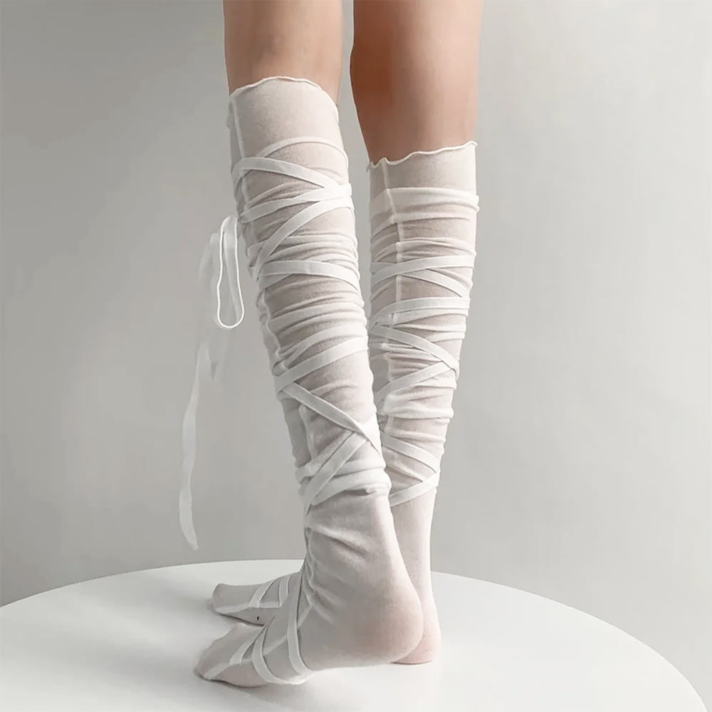 BALLET LEG WRAPS BALLETCORE TIE KNEE HIGH SOCKS
