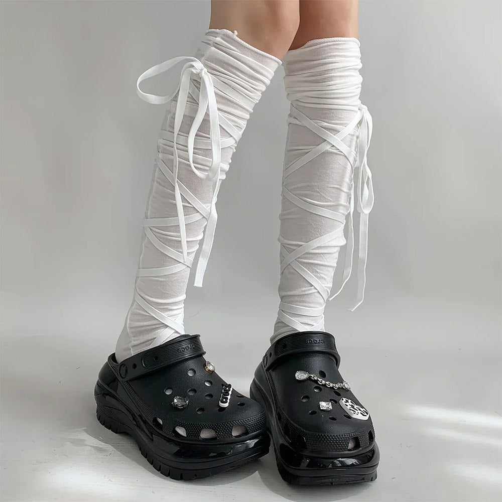 BALLET LEG WRAPS BALLETCORE TIE KNEE HIGH SOCKS