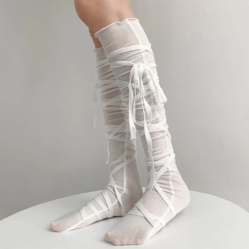BALLET LEG WRAPS BALLETCORE TIE KNEE HIGH SOCKS